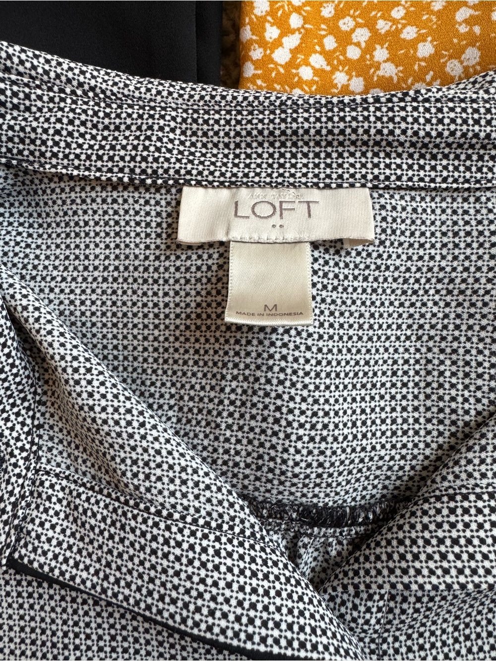 LOFT Women's Button-Down Shirt Trio - Black, Mustard Floral & Gray (Multiple) - Picture 2 of 7